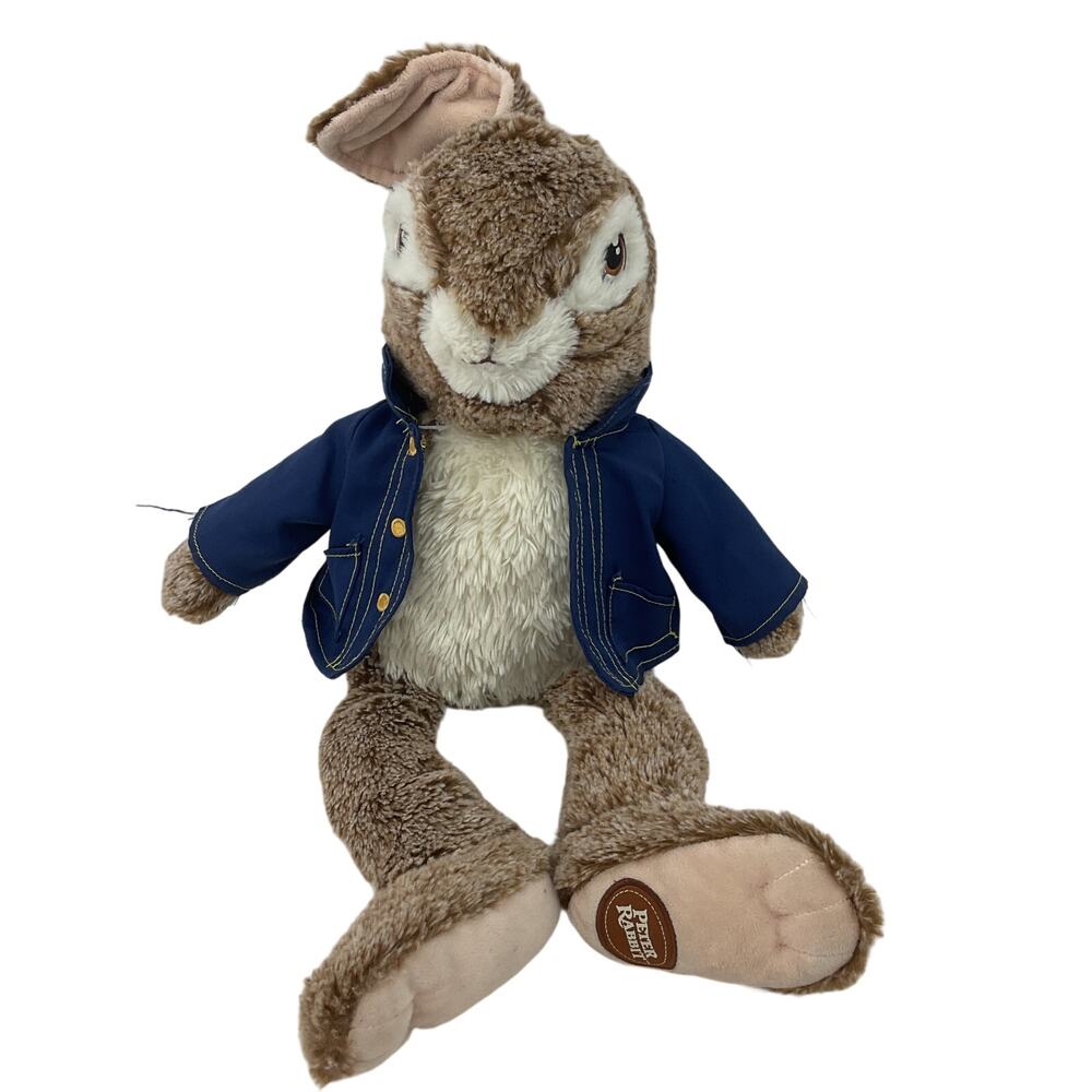 Brown Stuffed Bunny with Blue Jacket